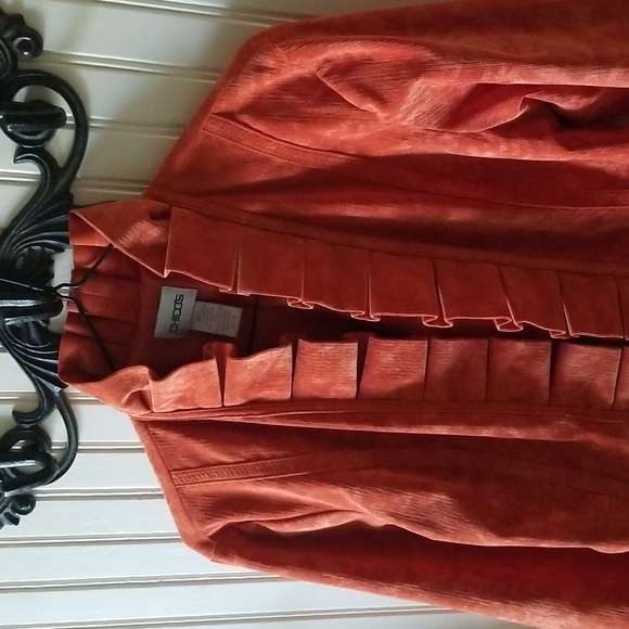 Chico's  Ruffle collared jacket - Picture 3 of 12